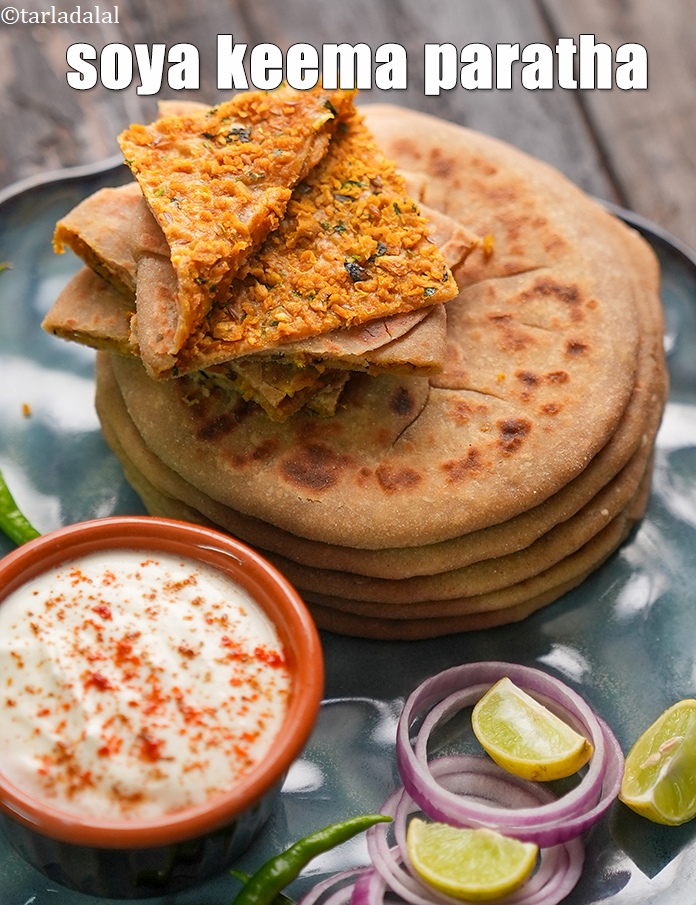 Soya Paratha Recipe Soya Keema Paratha Healthy Soy Granules