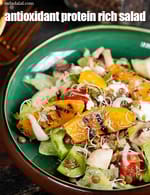 antioxidant protein rich salad recipe |Â antioxidant vegetable whole masoor and feta cheese Indian salad |