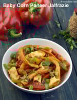 baby corn paneer jalfrezi recipe | baby corn jalfrezi |