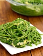 Baked Spinach with Spaghetti recipe, Vegetarian Recipes