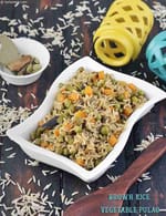 Brown Rice Vegetable Pulao, Low Salt Recipe, Tarla Dalal