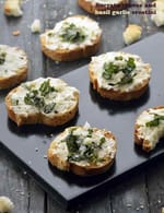 Burrata Cheese and Basil Garlic Crostini recipe