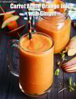 carrot apple juice with ginger recipe | healthy Indian carrot apple drink | detox carrot orange juice |