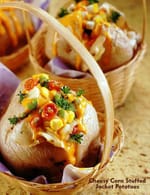 Cheesy Corn Stuffed Jacket Potatoes ( Quick Snacks Recipe), Quick Snacks Recipes- Indian
