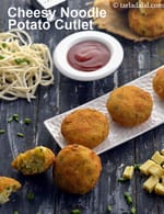 cheese noodles potato cutlet recipe | cheese noodles vegetable cutlet | Indian cutlet |