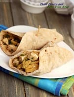 Chilli Paneer and Baby Corn Wrap recipe, Indian Healthy Snack Recipes