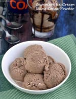 Chocolate Ice Cream Using Cocoa Powder recipe, Vegetarian Recipes