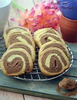 Vanilla and Chocolate Pinwheels recipe, Vegetarian Recipes