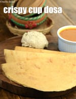 crispy cup dosa recipe | besan, urad dal and chana dal dosa | healthy besan lentil dosa |