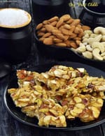 Dry Fruit Chikki, Cashew Almond and Pistachio Chikki recipe