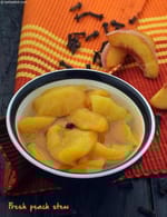 Fresh Peach Stew, Microwave Peach Stew recipe, Indian Microwave Recipes