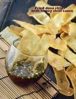 Fried Dosa Strips with Honey Chilli Sauce recipe