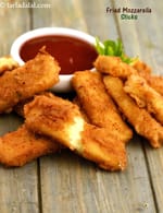 fried mozzarella sticks | mozzarella cheese sticks |  Indian style cheese sticks|