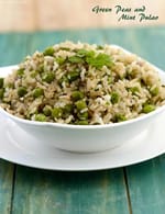 Green Peas and Mint Pulao recipe, Low Cholesterol Recipes