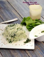 Hariyali Rice with Coconut Sauce recipe