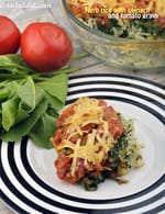 Herb Rice with Spinach and Tomato Gravy recipe