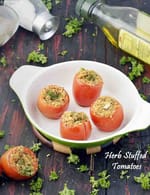 Herb Stuffed Tomatoes recipe, Indian Recipes