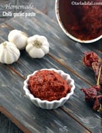 Homemade Chilli Garlic Paste recipe, How to make chilli garlic paste at home
