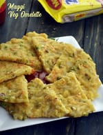 Maggi veg omelette | Indian style maggi eggless vegetable omelette|
