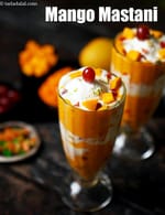 mango mastani recipe | Pune famous mango mastani drink |  milkshake with ice cream |