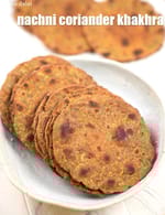 nachni coriander khakhra recipe | ragi khakhra with kothmir | healthy ragi whole wheat flour khakhra |