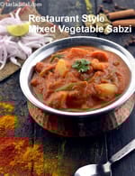 restaurant style mixed vegetable sabzi | Punjabi mixed vegetable sabzi | mixed veg curry |