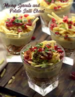 moong sprouts and potato salli chaat | potato moong sprouts chaat|