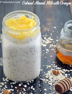 oatmeal almond milk with oranges recipe | healthy breakfast recipe | orange chia seeds overnight oats |