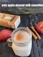 oats apple almond milk smoothie recipe | healthy Indian apple and oats breakfast smoothie |
