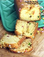 Eggless Orange and Tutti Frutti Loaf recipe
