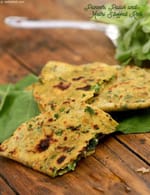 Paneer, Palak and Methi Stuffed Roti recipe