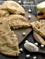 paneer pita pocket recipe | paneer in whole wheat pita pocket | cottage cheese pita pockets |
