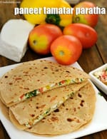paneer tamatar paratha recipe | healthy  tomato paneer paratha |