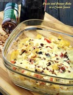 Pasta and Paneer Bake in A Cream Sauce recipe, Baked Dishes Recipes