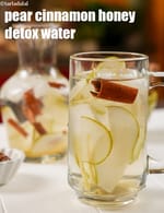 pear cinnamon honey detox water recipe | Indian style pear ginger detox drink |