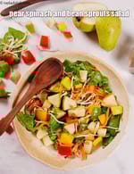 pear spinach sprouts salad | spinach pear carrot salad | healthy Indian pear salad |