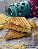Pineapple and Cheese Grilled Sandwich recipe, Indian Vegetarian Recipes