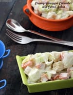 Creamy Pineapple, Cucumber and Carrot Salad recipe, Indian Vegetarian Recipes