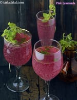 pink lemonade recipe | homemade pink lemonade Indian style |