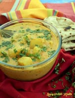 Spicy Potato Kadhi recipe, Indian Vegetarian Recipes