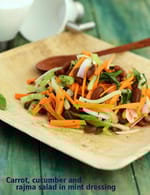 Rajma Cucumber and Carrot Salad recipe, Low Cholesterol Foods