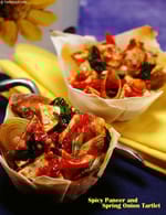 Spicy Paneer and Spring Onion Tartlet recipe, Quick Snacks Recipes- Indian