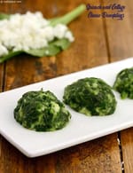 Spinach and Cottage Cheese Dumplings recipe, Saatvik Recipes