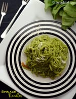 spinach noodles recipe |Indian style spinach noodles | cheese spinach veg noodles |