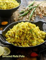 sprouted matki poha recipe | healthy poha | matki poha recipe |