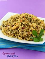 Sprouts and Methi Rice recipe