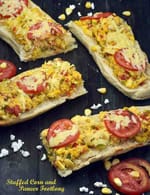 Stuffed Corn and Paneer Footlong, Baked Veg Paneer Sandwich recipe