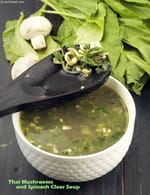 Thai Mushrooms and Spinach Clear Soup recipe