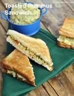 Toasted Hummus Sandwich with Vegetables recipe, Veggie Hummus Sandwich