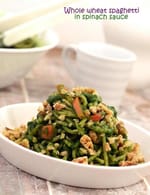 Whole Wheat Spaghetti in Spinach Sauce recipe
